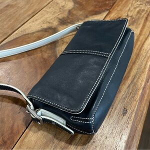 Vintage Coach Navy Blue & White Colorblock Legacy Demi Flap Purse/ Bag